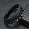 Męska bransoletka z grawerem - Trieste, black/black