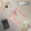 Brelok podwójny dla pary z grawerem, złoty róż