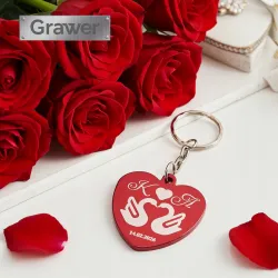 Brelok serce z grawerem - Amour